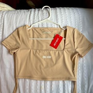 Full-Send Women’s Cropped Top, Size Small, Light pink/Salmon color